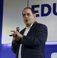 Marc giving a speech